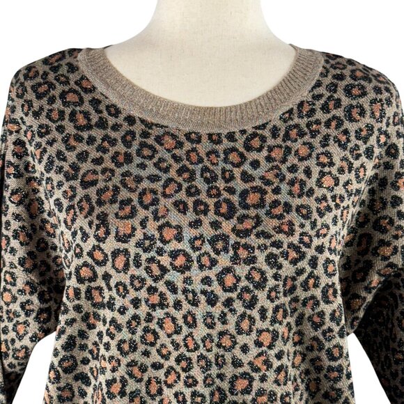 Like new! By Anthropologie Leopard Print Three-Quarter Sleeve Sweater Si… - Picture 12 of 12